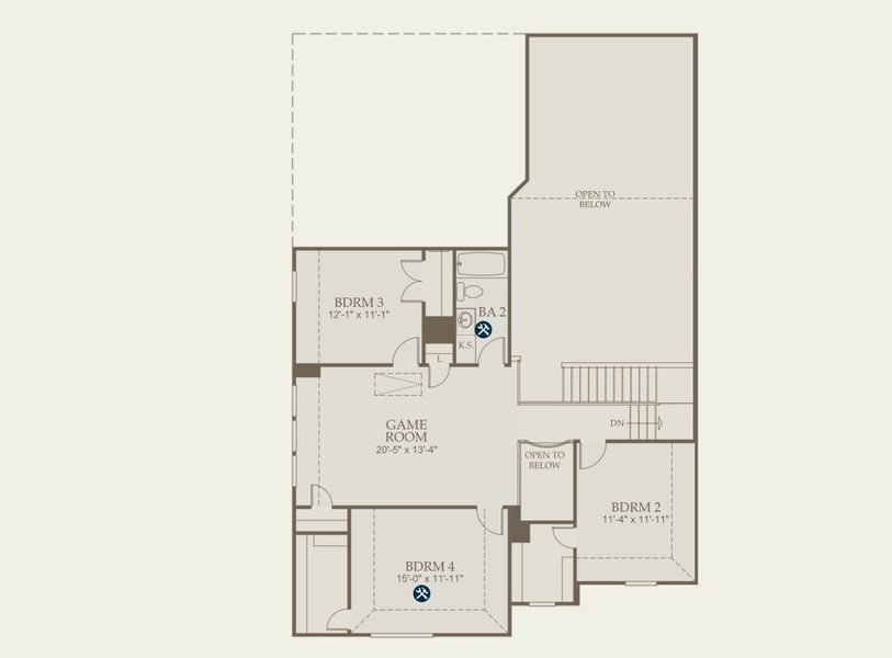 2D floor plan layout for the Amherst by Pulte Homes in Ryehill, Sugar Land, TX (Image 5). 2D floor plan layout for the Amherst by Pulte Homes in Ryehill, Sugar Land, TX (Image 5).