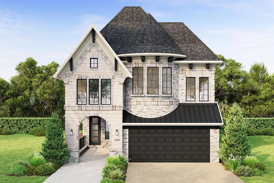 Front exterior of a new home in Walton Ridge, Corinth, TX, highlighting curb appeal (Image 2). Front exterior of a new home in Walton Ridge, Corinth, TX, highlighting curb appeal (Image 2).