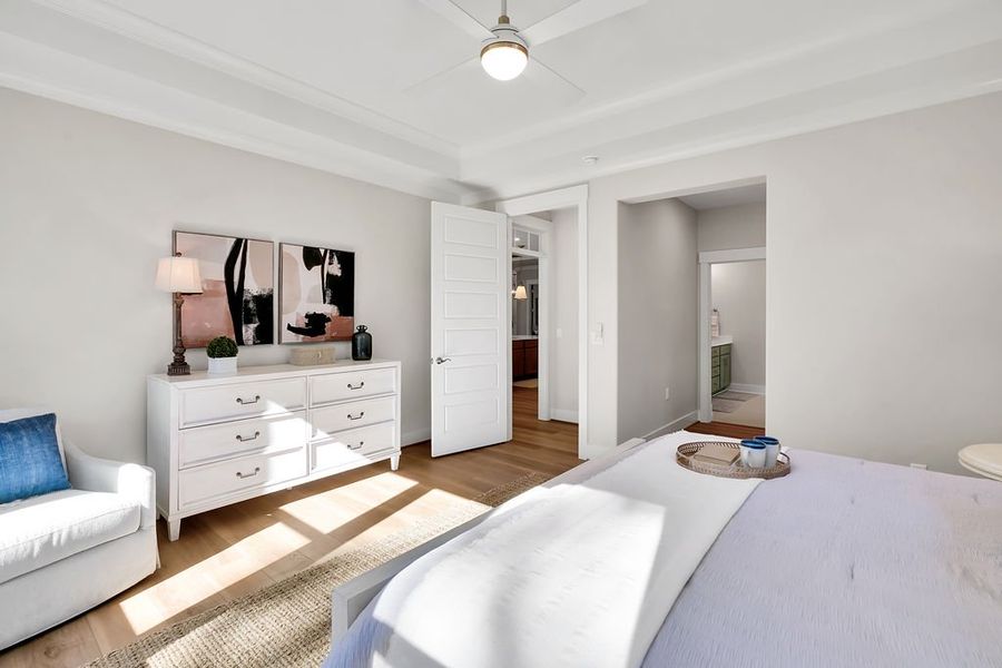 Furnished interior view inside a new home in The Bluffs On the Cape Fear, Leland (Image 31).