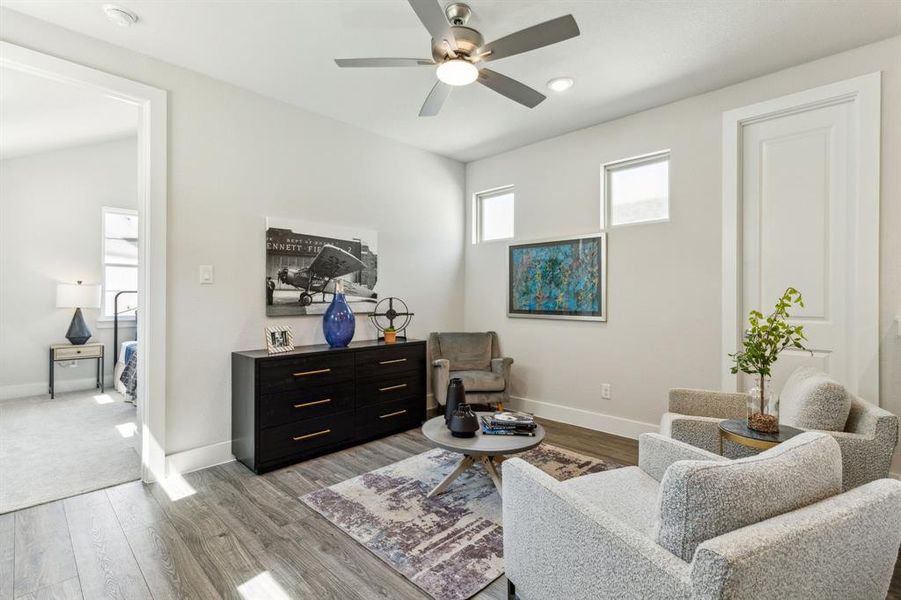 Furnished interior view inside a new home in Merion at Midtown Park, Dallas (Image 4). Furnished interior view inside a new home in Merion at Midtown Park, Dallas (Image 4).