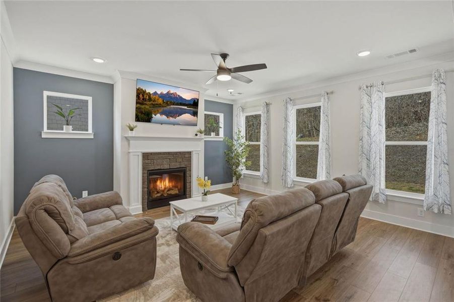 Furnished interior view inside a new home in Cambridge, Flowery Branch (Image 17). Furnished interior view inside a new home in Cambridge, Flowery Branch (Image 17).