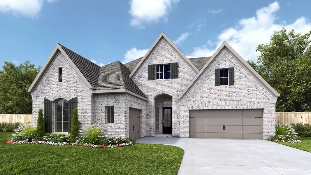 Representative exterior photo of a completed home built from the 534A by Britton Homes in Mustang Lakes, Celina, TX (Image 1). Representative exterior photo of a completed home built from the 534A by Britton Homes in Mustang Lakes, Celina, TX (Image 1).