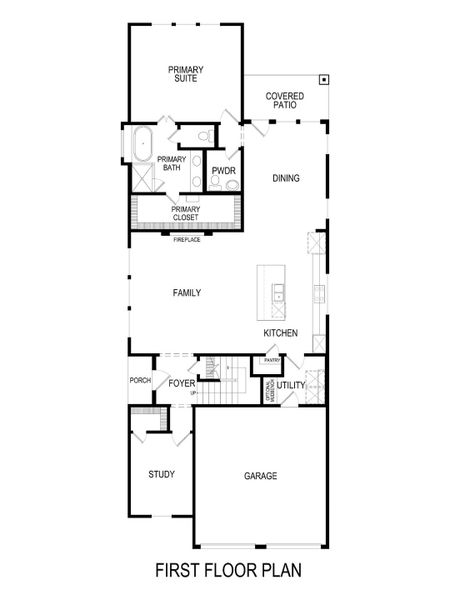 2D floor plan layout for the Hunt F by First Texas Homes in The Villages of Hurricane Creek, Anna, TX (Image 4).