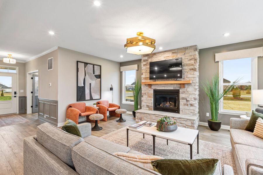 Representative furnished interior of a home built from the Wyatt by Fischer Homes in Twin Lakes, Hoschton (Image 38).