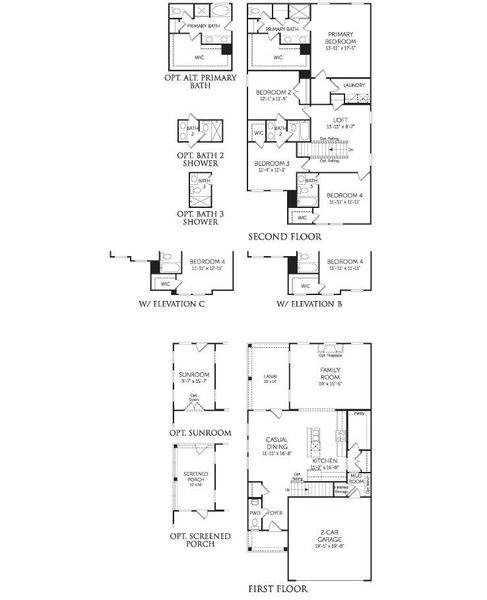 2D floor plan layout of this home in Wildcat Chase, Summerville, SC (Image 4).