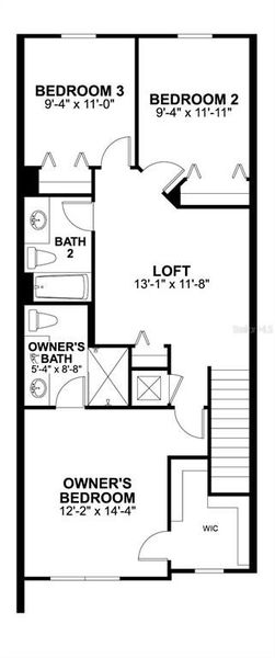 2D floor plan layout of this home in Tyson Ranch, Orlando, FL (Image 4).