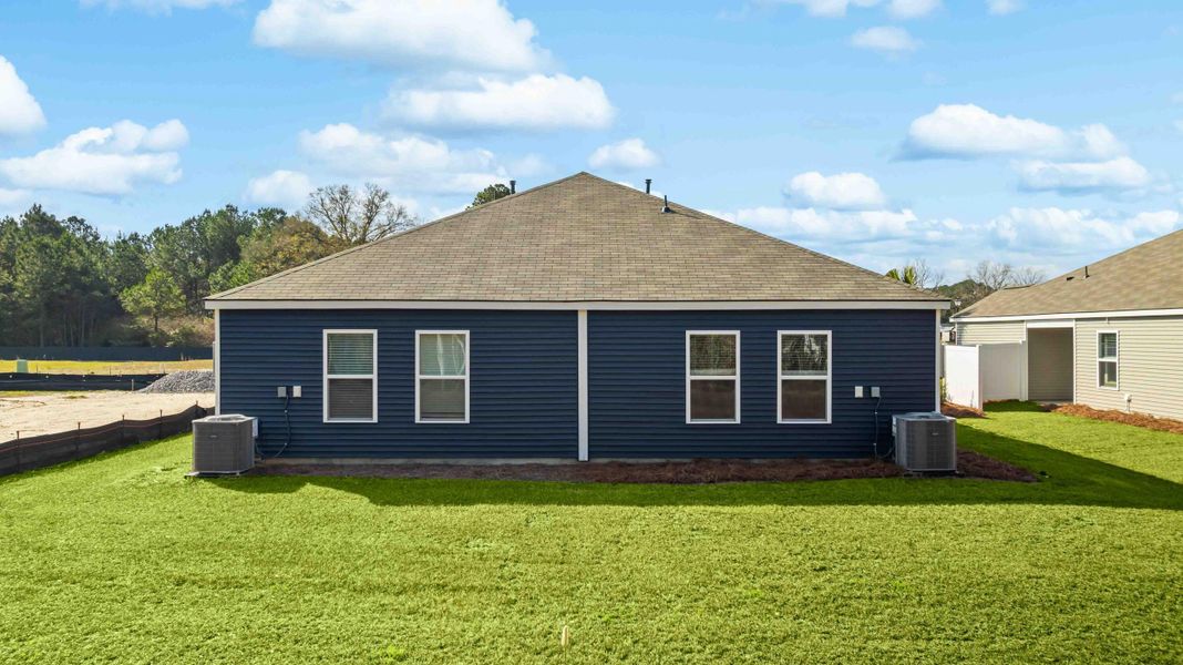 Exterior details and patio area of a home in The Timbers, Harleyville (Image 4). Exterior details and patio area of a home in The Timbers, Harleyville (Image 4).