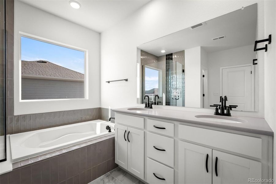 Furnished interior view inside a new home in Revel Crossing at Wolf Ranch – The Outlook Collection, Colorado Springs (Image 16).