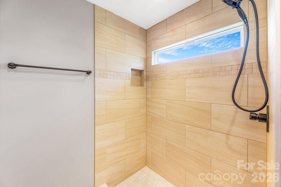 walk in tile shower