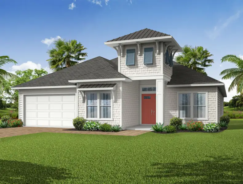 Representative exterior photo of a completed home built from the Tomoka by Riverside Homes in Sagebrush at EverRange, Jacksonville, FL (Image 27).