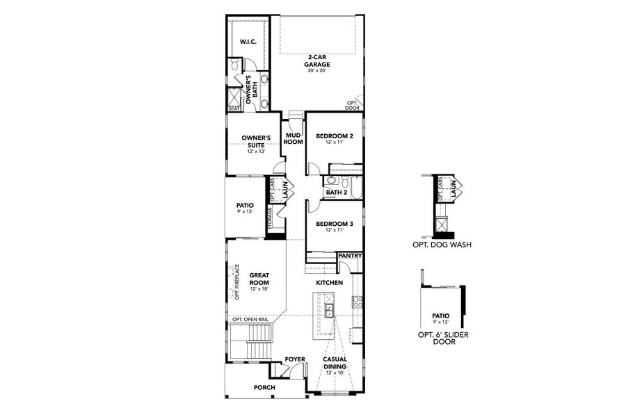2D floor plan layout for the Cherry by Brightland Homes in Dillon Pointe - City, Broomfield, CO (Image 4).