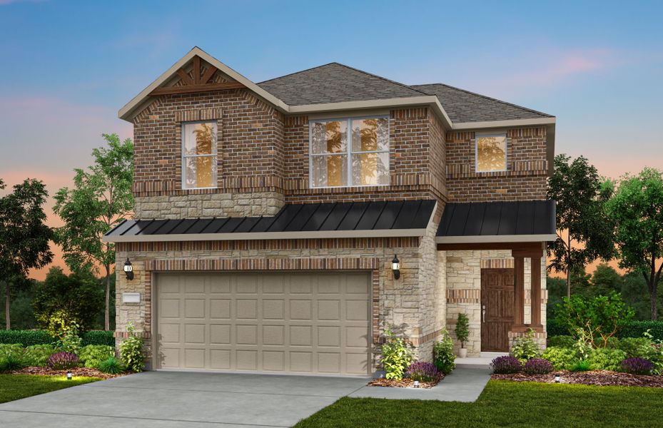 Representative exterior photo of a completed home built from the Maroon by Pulte Homes in Ribbonwood, Aubrey, TX (Image 20).