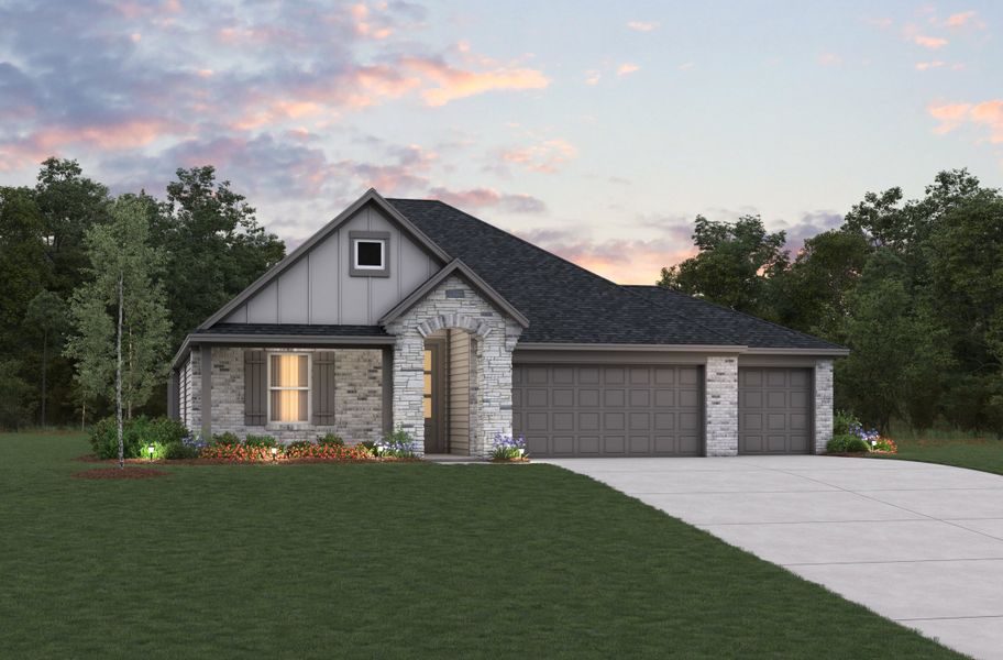 Representative exterior photo of a completed home built from the Sierra by Beazer Homes in Sunrise Cove, Texas City, TX (Image 16).