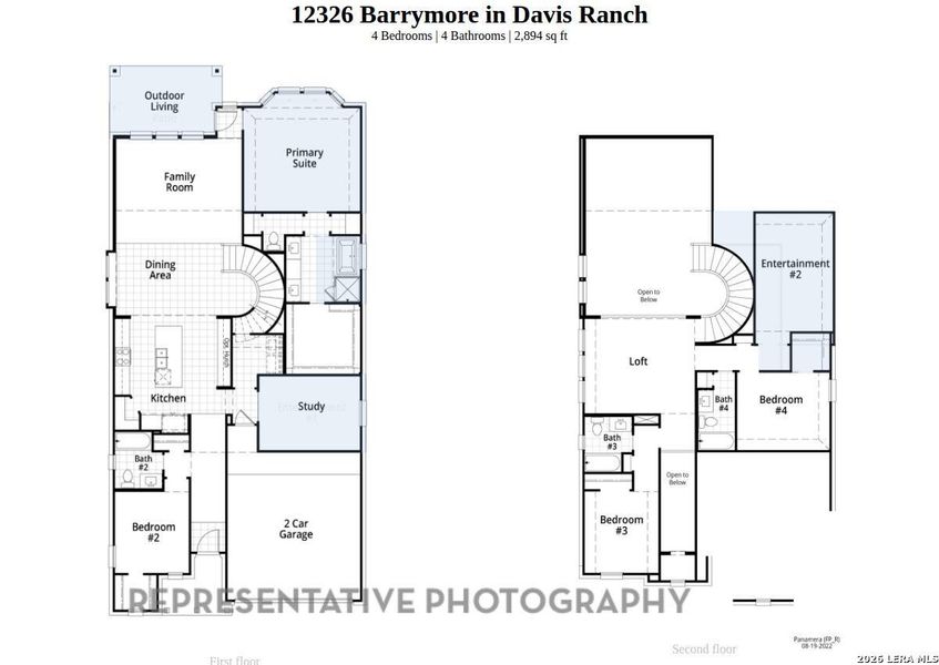 2D floor plan layout of this home in Davis Ranch, San Antonio, TX (Image 4).