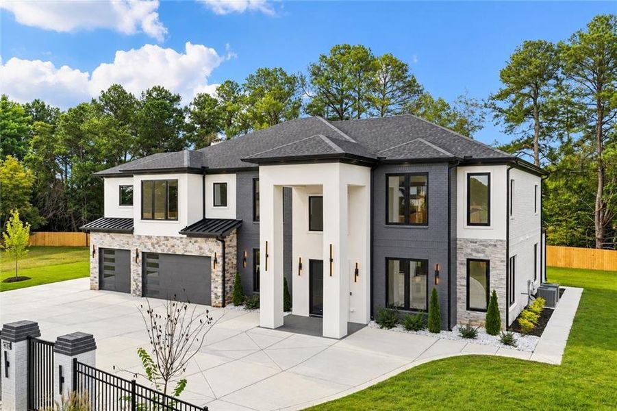 Front exterior of a new home in , Buford, GA, highlighting curb appeal (Image 29).