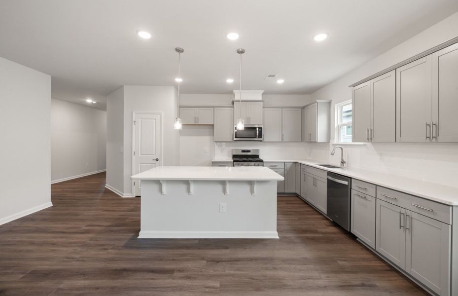Furnished interior view inside a new home in Exchange at 401, Raleigh (Image 7).