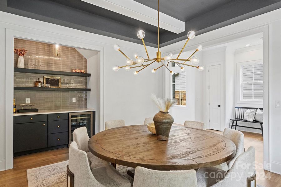 Dining Room with bar and beverage center