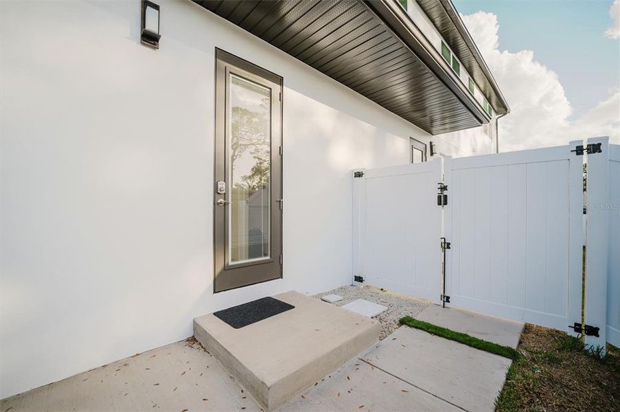 Exterior details and patio area of a home in , Sarasota (Image 28).