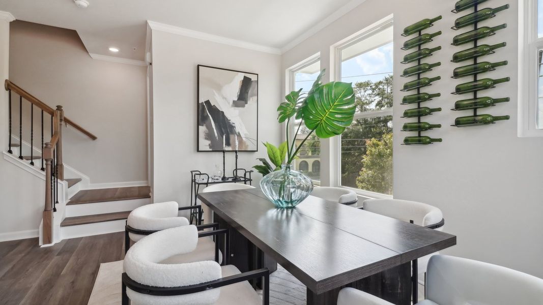 Furnished interior view inside a new home in Townes at Asbury, Hapeville (Image 8). Furnished interior view inside a new home in Townes at Asbury, Hapeville (Image 8).