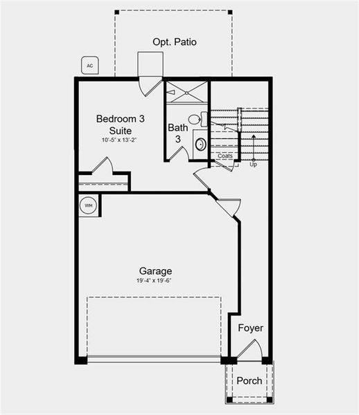 2D floor plan layout of this home in Hampton Trace, Marietta, GA (Image 6).