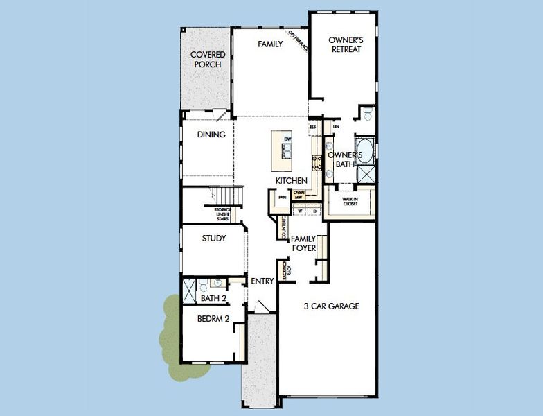 2D floor plan layout for the The Lavender by David Weekley Homes in Mustang Lakes, Celina, TX (Image 5).