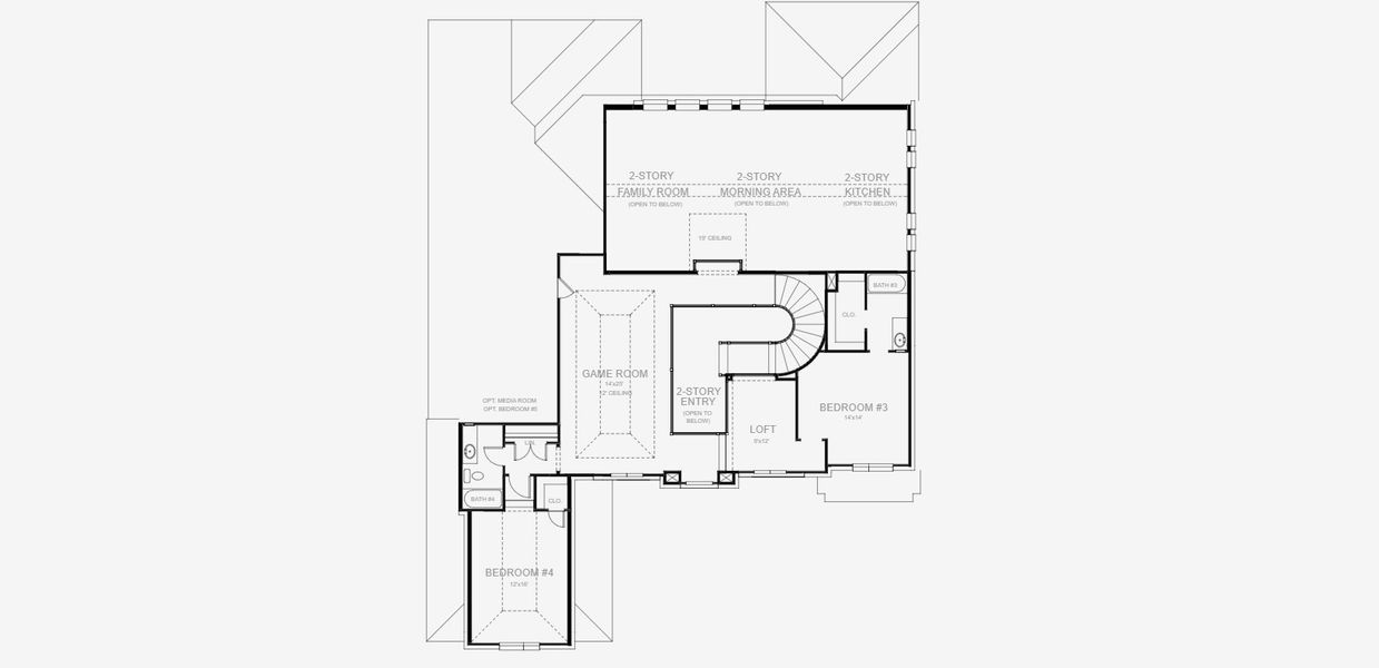2D floor plan layout for the 4336W by Perry Homes in Jubilee 80', Hockley, TX (Image 4). 2D floor plan layout for the 4336W by Perry Homes in Jubilee 80', Hockley, TX (Image 4).