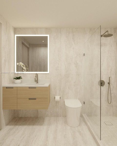 Furnished interior view inside a new home in , Miami Beach (Image 17).