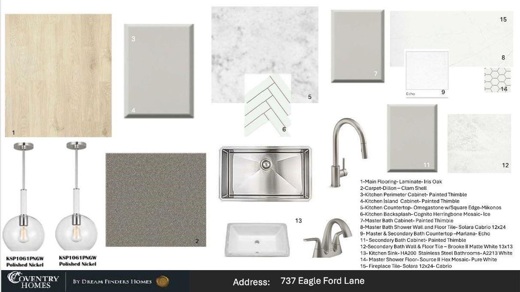 Sample of building materials used in homes in Legacy, League City (Image 4).