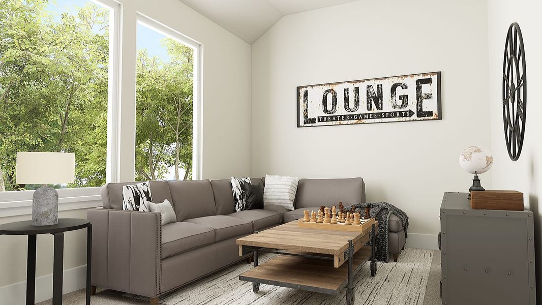 Representative furnished interior of a home built from the Bailey by Tri Pointe Homes in The Meadows, Denton (Image 11).