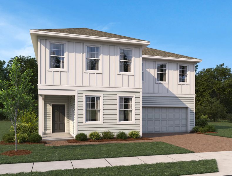 Representative exterior photo of a completed home built from the Moseley II by Ashton Woods in Ardisia Park Traditional, New Smyrna Beach, FL (Image 1). Representative exterior photo of a completed home built from the Moseley II by Ashton Woods in Ardisia Park Traditional, New Smyrna Beach, FL (Image 1).