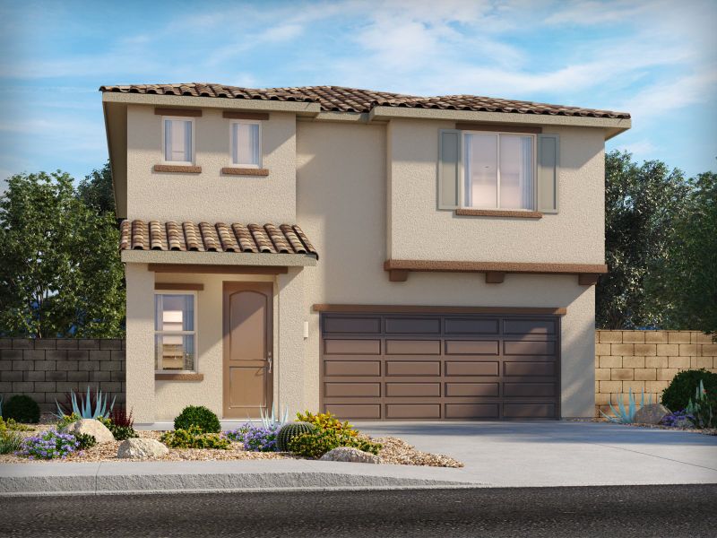 Representative exterior photo of a completed home built from the Jamay by Meritage Homes in Las Patrias at Star Valley II, Tucson, AZ (Image 2).