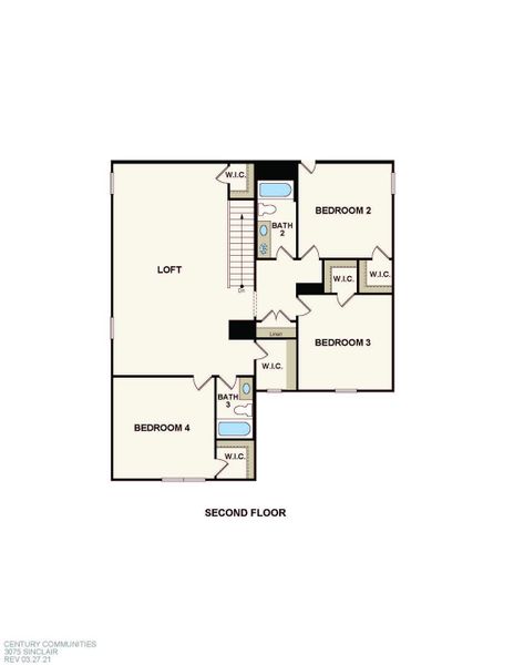 2D floor plan layout of this home in Sanford Farms, Waller, TX (Image 4).