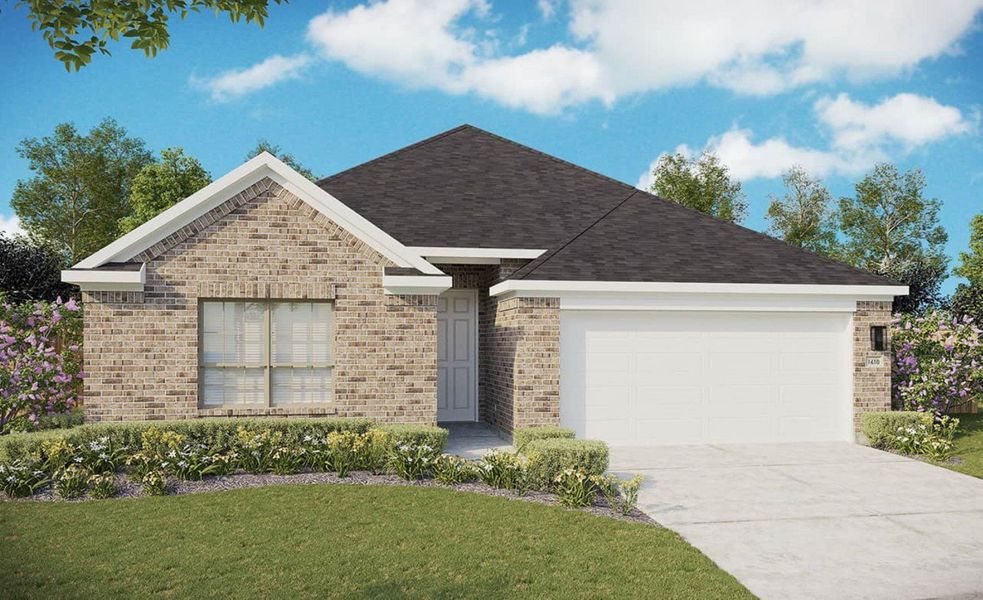 2D floor plan layout for the Beech by DRB Homes in Meyer Ranch – Premier, New Braunfels, TX (Image 4).