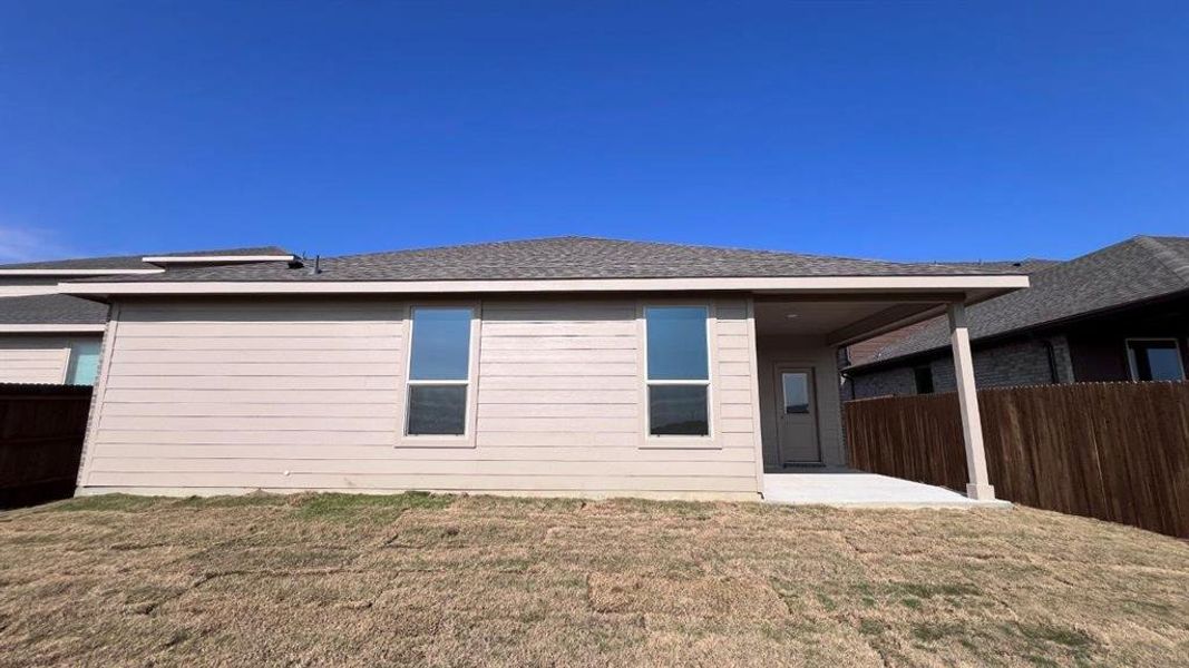 Backyard- All Home and community information, including pricing, included features, terms, availability and amenities, are subject to change at any time without notice or obligation. All Drawings, pictures, photographs, video, square footages, floor plans, elevations, features, colors and sizes are approximate for illustration purposes only and will vary from the homes as built.