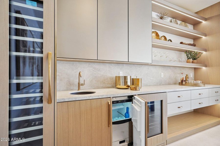 Walk up Wine Wall & Wet Bar