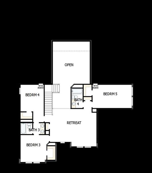 2D floor plan layout of this home in Monterra - Classics, Fate, TX (Image 2).