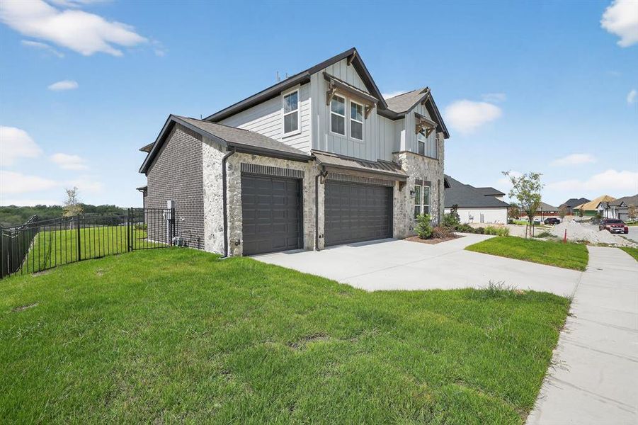 Front exterior of a new home in Walsh Ranch, Fort Worth, TX, highlighting curb appeal (Image 17).