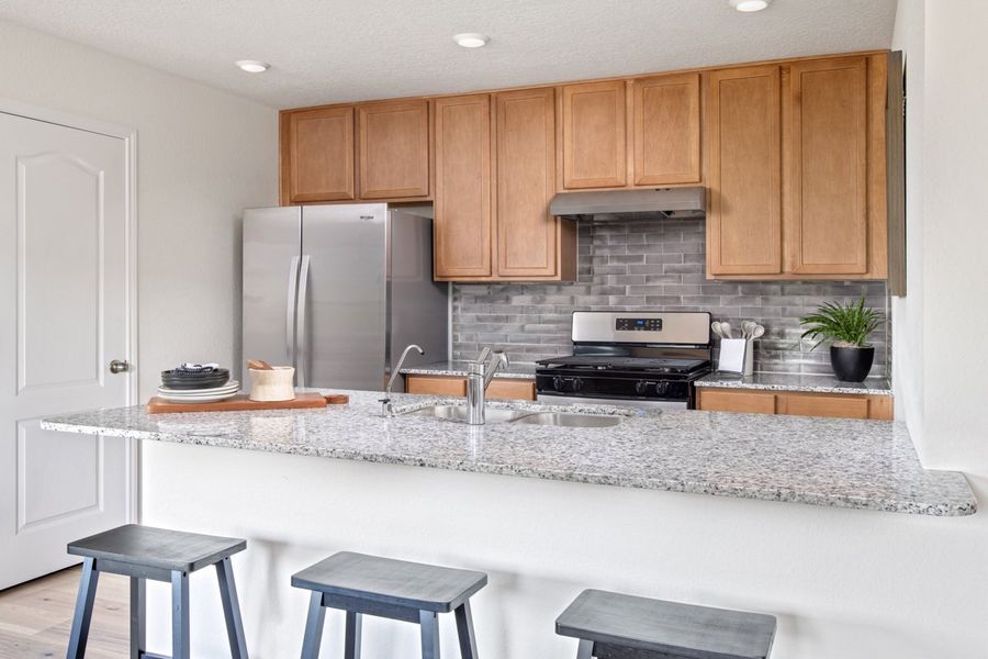 Representative furnished interior of a home built from the Plan 1416 Modeled by KB Home in Glendale Lakes North, Rosharon (Image 4). Representative furnished interior of a home built from the Plan 1416 Modeled by KB Home in Glendale Lakes North, Rosharon (Image 4).