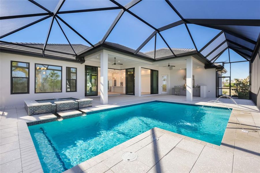 Exterior details and patio area of a home in Wild Blue at Waterside, Sarasota (Image 3). Exterior details and patio area of a home in Wild Blue at Waterside, Sarasota (Image 3).