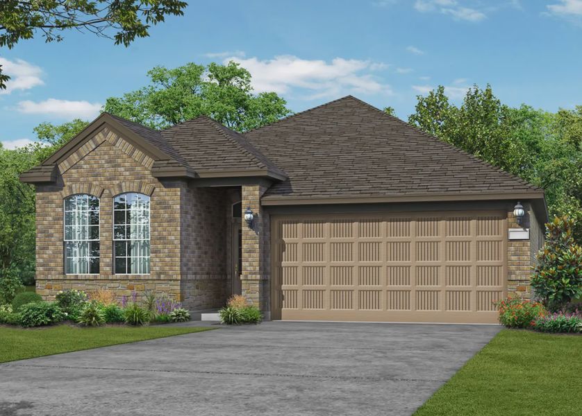 Representative exterior photo of a completed home built from the Lanai by Chesmar Homes in Brookewater 45's, Rosenberg, TX (Image 10).