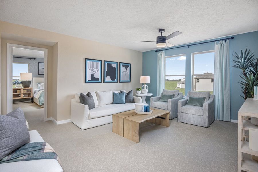 Representative furnished interior of a home built from the 2041 by KB Home in Brighton Trails, Hockley (Image 8). Representative furnished interior of a home built from the 2041 by KB Home in Brighton Trails, Hockley (Image 8).