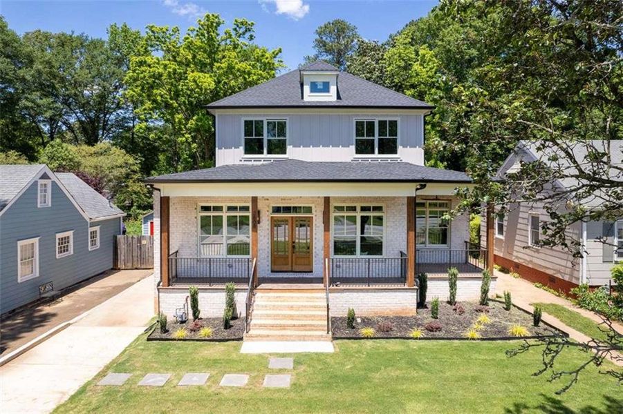 Front exterior of a new home in , Atlanta, GA, highlighting curb appeal (Image 24).