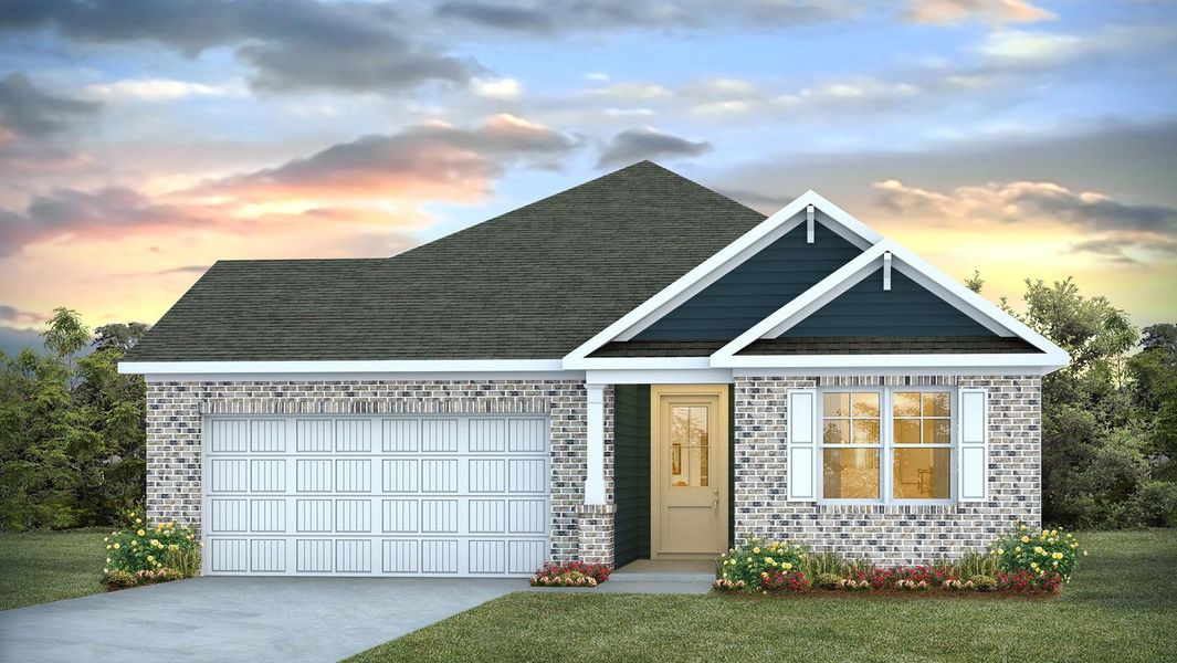 Representative exterior photo of a completed home built from the LITCHFIELD by D.R. Horton in Livingston Woods, Irmo, SC (Image 16). Representative exterior photo of a completed home built from the LITCHFIELD by D.R. Horton in Livingston Woods, Irmo, SC (Image 16).