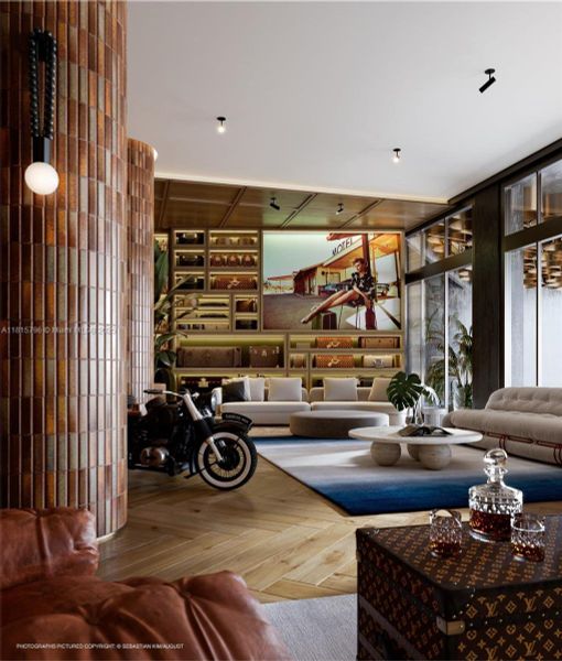 Furnished interior view inside a new home in The Rider Wynwood, Miami (Image 7).