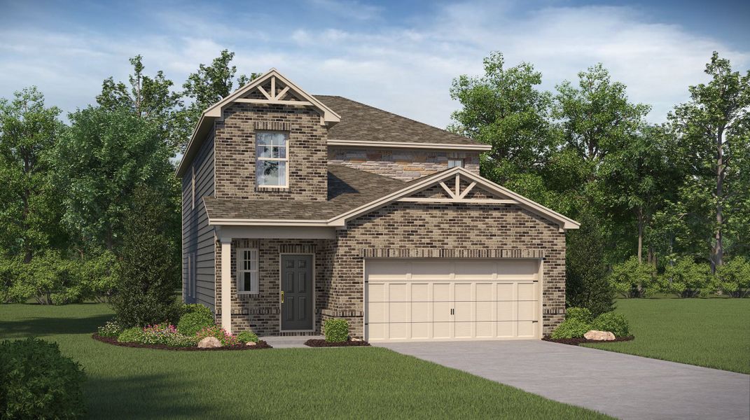 Front exterior of a new home in Heritage Point, Hampton, GA, highlighting curb appeal (Image 1). Front exterior of a new home in Heritage Point, Hampton, GA, highlighting curb appeal (Image 1).