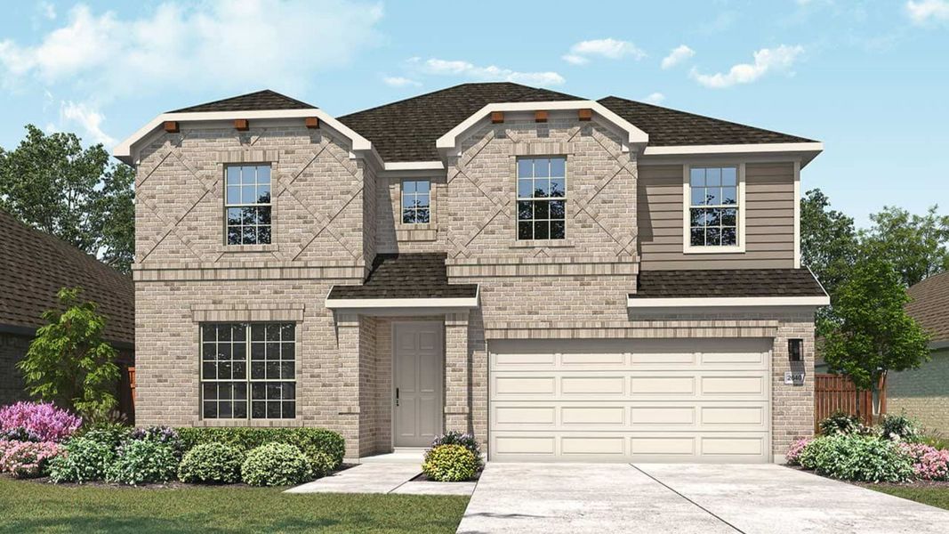 Representative exterior photo of a completed home built from the Magnolia by DRB Homes in Sunfield, Buda, TX (Image 2).