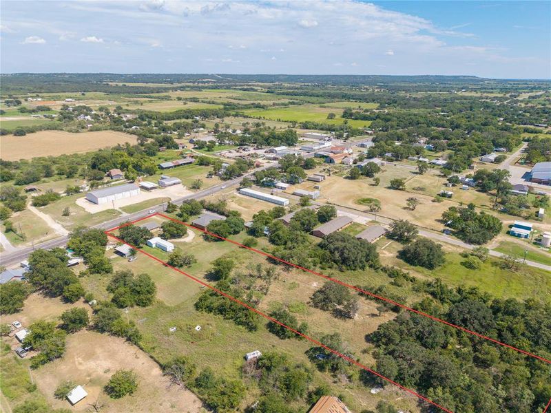 Overview of rural landscape with property boundaries highlighted Overview of rural landscape with property boundaries highlighted