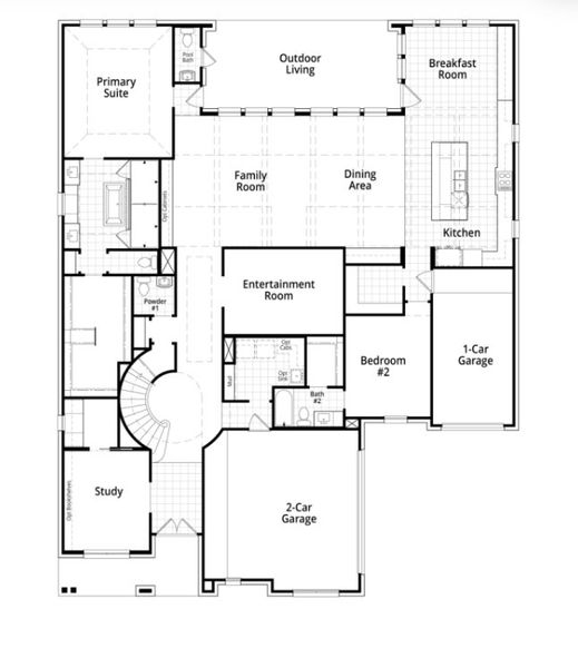 2D floor plan layout for the Lucca by Highland Homes in The Grove Frisco: 95ft. lots, Frisco, TX (Image 4). 2D floor plan layout for the Lucca by Highland Homes in The Grove Frisco: 95ft. lots, Frisco, TX (Image 4).