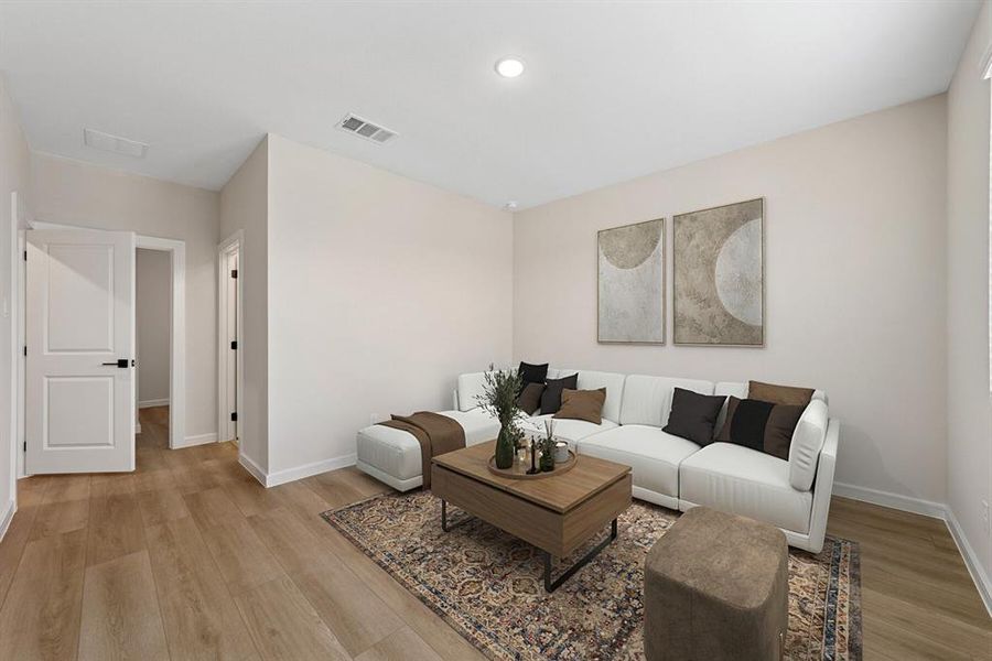 Furnished interior view inside a new home in Aspire at Noble Ridge, Howe (Image 11).