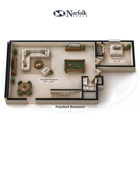 2D floor plan layout for the The Boulder by Norfolk Homes in Preserve at Magnolia Park, Jackson, MI (Image 5).